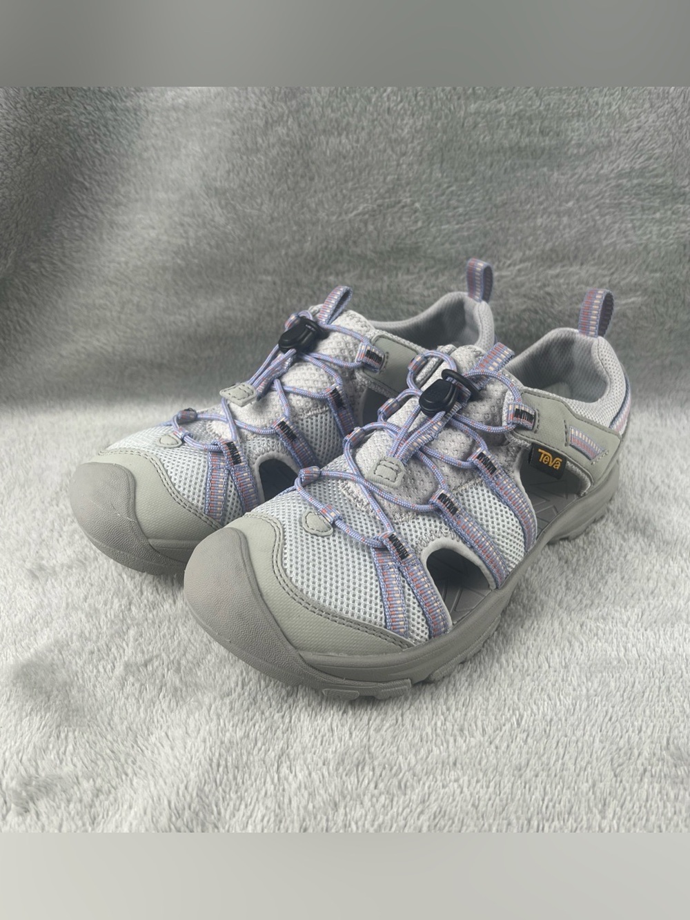 Teva Kids Manatee Closed Toe Water Sandals Size 3 Gray Purple Sport Shoes